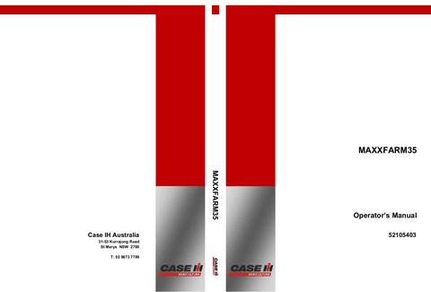 Operator’s Manual-Case IH Tractor MAXXFARM35 52105403