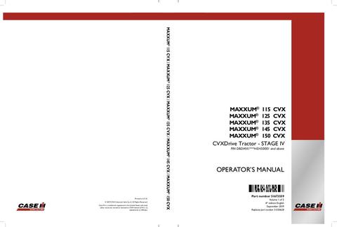 Operator’s Manual-Case IH Tractor MAXXUM 115,125,135,145,150 CVX Stage IV 51550628
