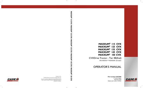 Operator’s Manual-Case IH Tractor MAXXUM 115,125,135,145,150 CVX Tier 4B 51550765