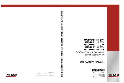 Operator’s Manual-Case IH Tractor MAXXUM 115,125,135,145,150 CVX Tier 4B 51550771