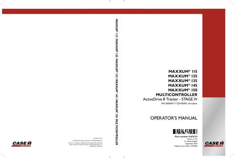 Operator’s Manual-Case IH Tractor MAXXUM 115,125,135,145,150 MULTICONTROLLER Stage IV 51550608