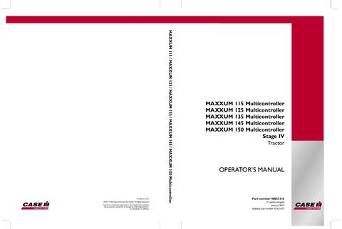 Operator’s Manual-Case IH Tractor MAXXUM 115,125,135,145,150 Multicontroller Stage IV48057316