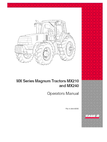 Operator’s Manual-Case IH Tractor MX210 MXx240- Emerging Market-russia Only 6-36200ENG