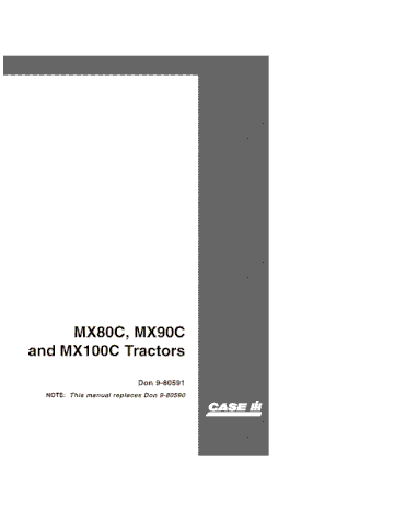 Operator’s Manual-Case IH Tractor MX80C MX90C MX100C Tractor COMPLETE 9-80591