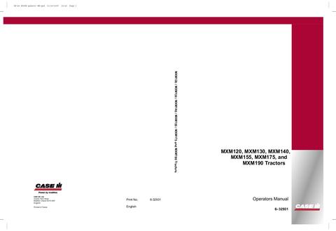 Operator’s Manual-Case IH Tractor MXM120 MXM130 MXM140 MXM155 MXM175 and MXM190 6–32931