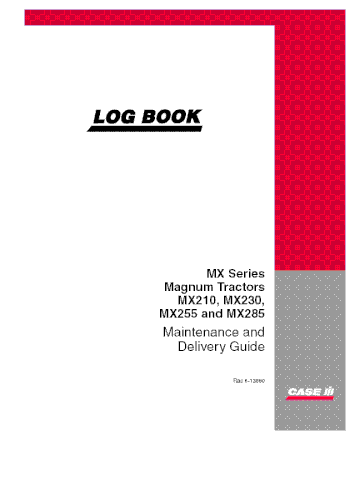 Operator’s Manual-Case IH Tractor MX Series Magnum Tractors Maintenance And Delivery Guide 6-13880