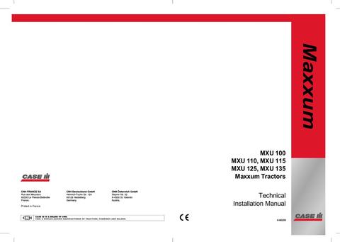 Operator’s Manual-Case IH Tractor MXU 100 MXU 110 MXU 115 MXU 125 MXU 135 Maxxum 6-66250