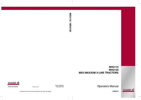 Operator’s Manual-Case IH Tractor MXU 115 MXU 130 82999218