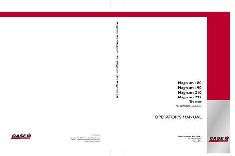 Operator’s Manual-Case IH Tractor Magnum 180 190 210 225 47425067