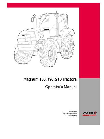 Operator’s Manual-Case IH Tractor Magnum 180 190 210 87750194