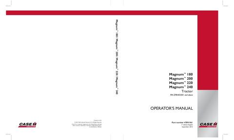 Operator’s Manual-Case IH Tractor Magnum 180 200 220 240 47891961