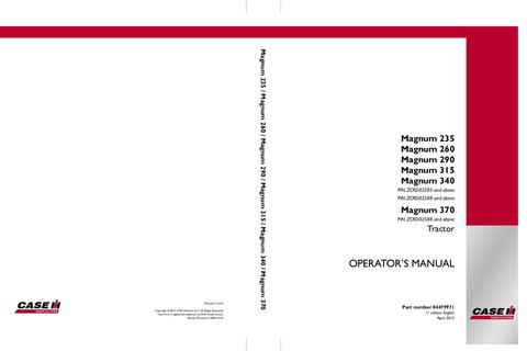 Operator’s Manual-Case IH Tractor Magnum 235 260 290 315 340 370 84479971