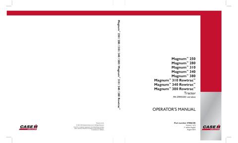 Operator’s Manual-Case IH Tractor Magnum 250,280,310,340,380 Magnum 310,340,380 Rowtrac 47886300