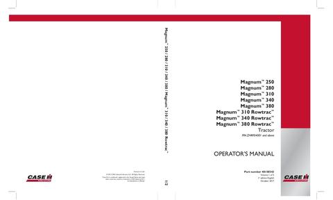 Operator’s Manual-Case IH Tractor Magnum 250,280,310,340,380 Magnum 310,340,380 Rowtrac 48158543