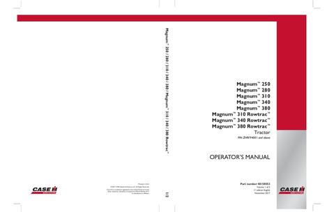 Operator’s Manual-Case IH Tractor Magnum 250,280,310,340,380 Magnum 310,340,380 Rowtrac 48158553