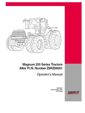 Operator’s Manual-Case IH Tractor Magnum 255 Tractor 84163221