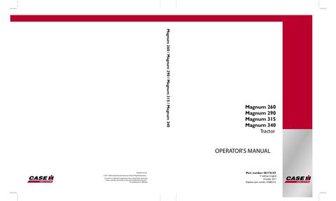 Operator’s Manual-Case IH Tractor Magnum 260,290,315,340 48174103