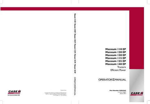 Operator’s Manual-Case IH Tractor Maxxum 110,120,130,115,125,140 EP Efficient Power 84484565