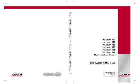 Operator’s Manual-Case IH Tractor Maxxum 110,120,130,115,125,140 Multicontroller 47897164