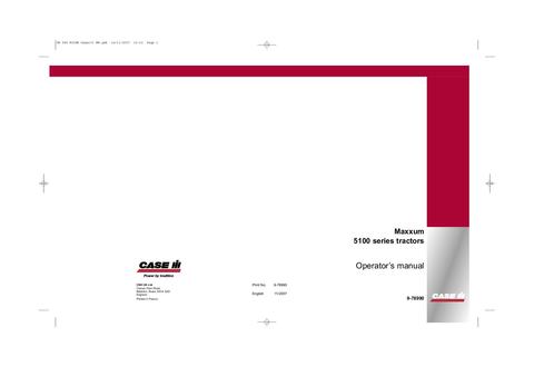 Operator’s Manual-Case IH Tractor Maxxum 5100 series 9-78990