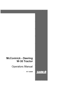 Operator’s Manual-Case IH Tractor McCormick-Deering W-30 INT-5366A