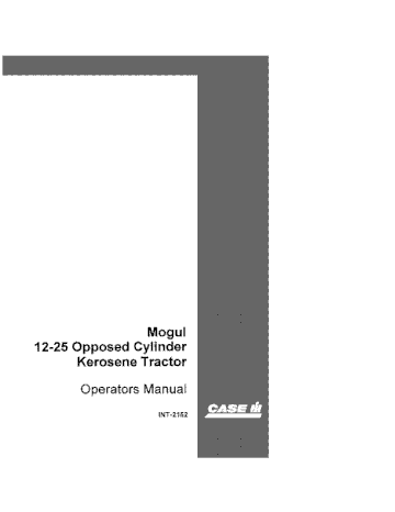 Operator’s Manual-Case IH Tractor Mogul 12-25 Opposed Cylinder Kerosene INT-2152