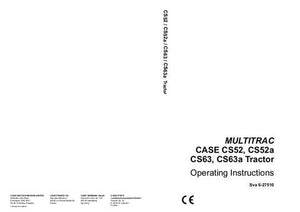 Operator’s Manual-Case IH Tractor Multitrac CS52 CS52a CS63 CS63a 6-27510