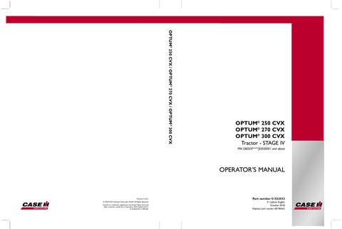 PDF Case IH OPTUM 250,270,300 CVX Stage IV Tractor Operator’s Manual 51533433