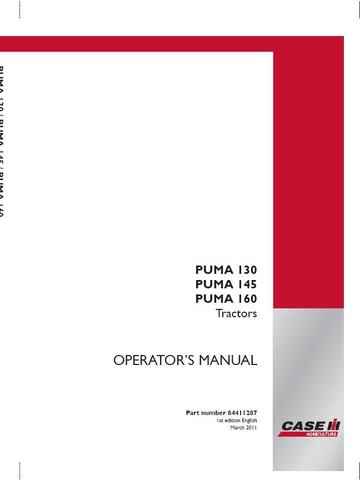 Operator’s Manual-Case IH Tractor PUMA 130,145,160 84411287
