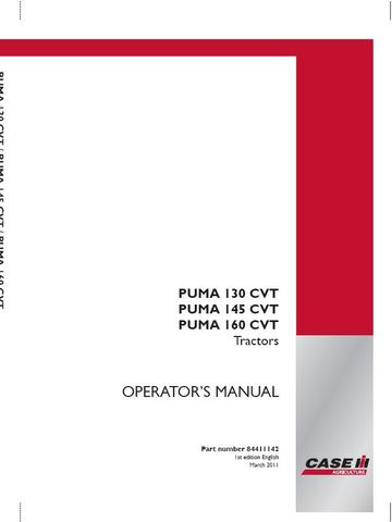 Operator’s Manual-Case IH Tractor PUMA 130, 145, 160 CVT 84411142