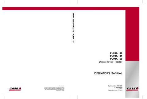 Operator’s Manual-Case IH Tractor PUMA 130, 145, 160 Efficient Power 47892608