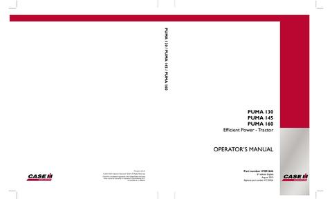 Operator’s Manual-Case IH Tractor PUMA 130, 145, 160 Efficient Power 47892646