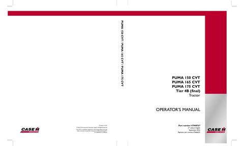 Operator’s Manual-Case IH Tractor PUMA 150 CVT,165 CVT,175 CVT Tier 4B 47948767