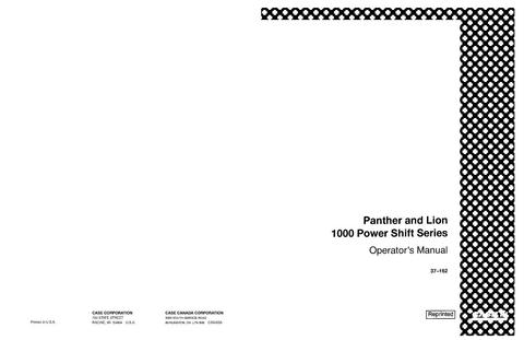 Operator’s Manual-Case IH Tractor Panther & lion 1000 Power Shift Series 37-162