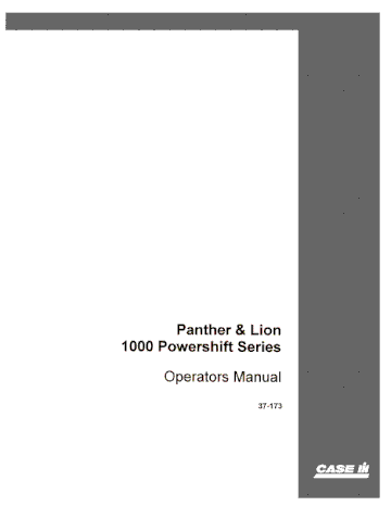 Operator’s Manual-Case IH Tractor Panther & lion 1000 Powershift Series After 7900650 37-173