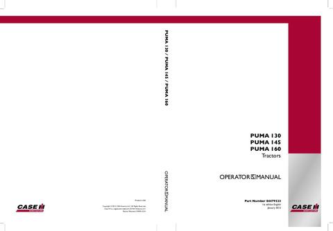 Operator’s Manual-Case IH Tractor Puma 130, Puma 145, Puma 160 84479523