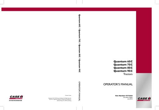 Operator’s Manual-Case IH Tractor Quantum 65C 75C 85C 95C 47374354