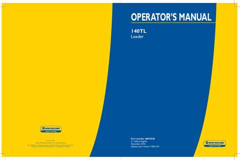 Operator's Manual - New Holland 140TL Loader 48070328