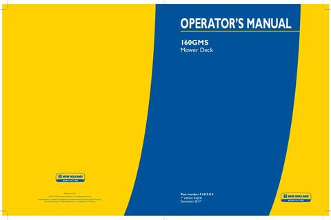 Operator's Manual - New Holland 160GMS Mower Deck 51410112