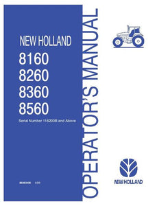 Operator's Manual - New Holland 8160 8260 8360 8560 Tractor 86593406
