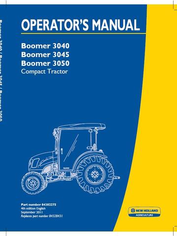 Operator's Manual - New Holland Boomer 3040, Boomer 3045, Boomer 3050 Compact Tractor 84382275