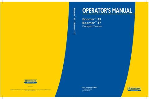 Operator's Manual - New Holland Boomer 33 Boomer 37 Compact Tractor 47578239