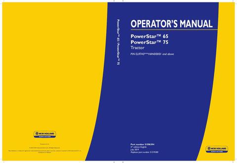 Operator's Manual - New Holland Powerstar 65 Powerstar 75 Tractor 51596394