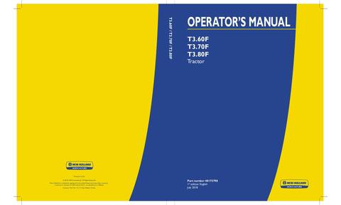 Operator's Manual - New Holland T3.60F T3.70F T3.80F Tractor 48175798