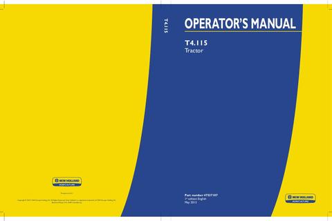 Operator's Manual - New Holland T4.115 Tractor 47537107