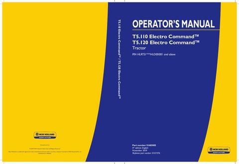 Operator's Manual - New Holland T5.110 Electro Command T5.120 Electro Command Tractor 51683803