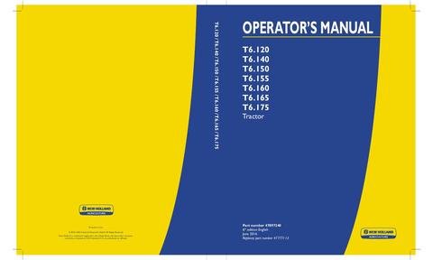 Operator's Manual - New Holland T6.120 T6.140 T6.150 T6.155 T6.160 T6.165 T6.175 Tractor 47897240