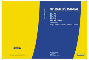 Operator's Manual - New Holland T7.175 T7.190 T7.210 Tier 4B (final) Sidewinder ll Range Command Power Command Tractor 47771682