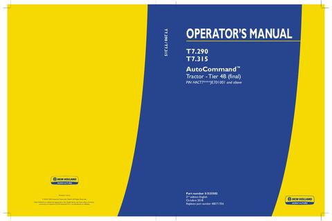 Operator's Manual - New Holland T7.290 T7.315 AutoCommand Tractor Tier 4b (final) 51533502