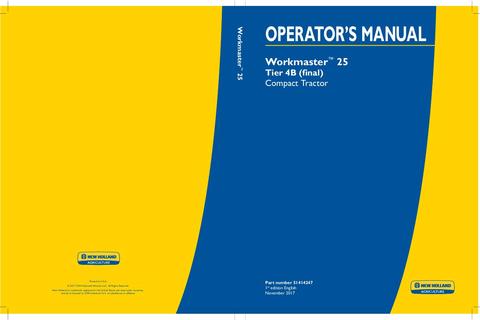 Operator's Manual - New Holland Workmaster 25 Tier 4B (final) Compact Tractor 51414247